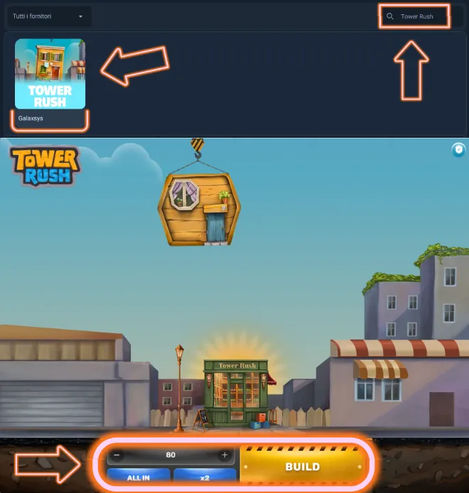 Cerca il gioco, scegli un importo adatto